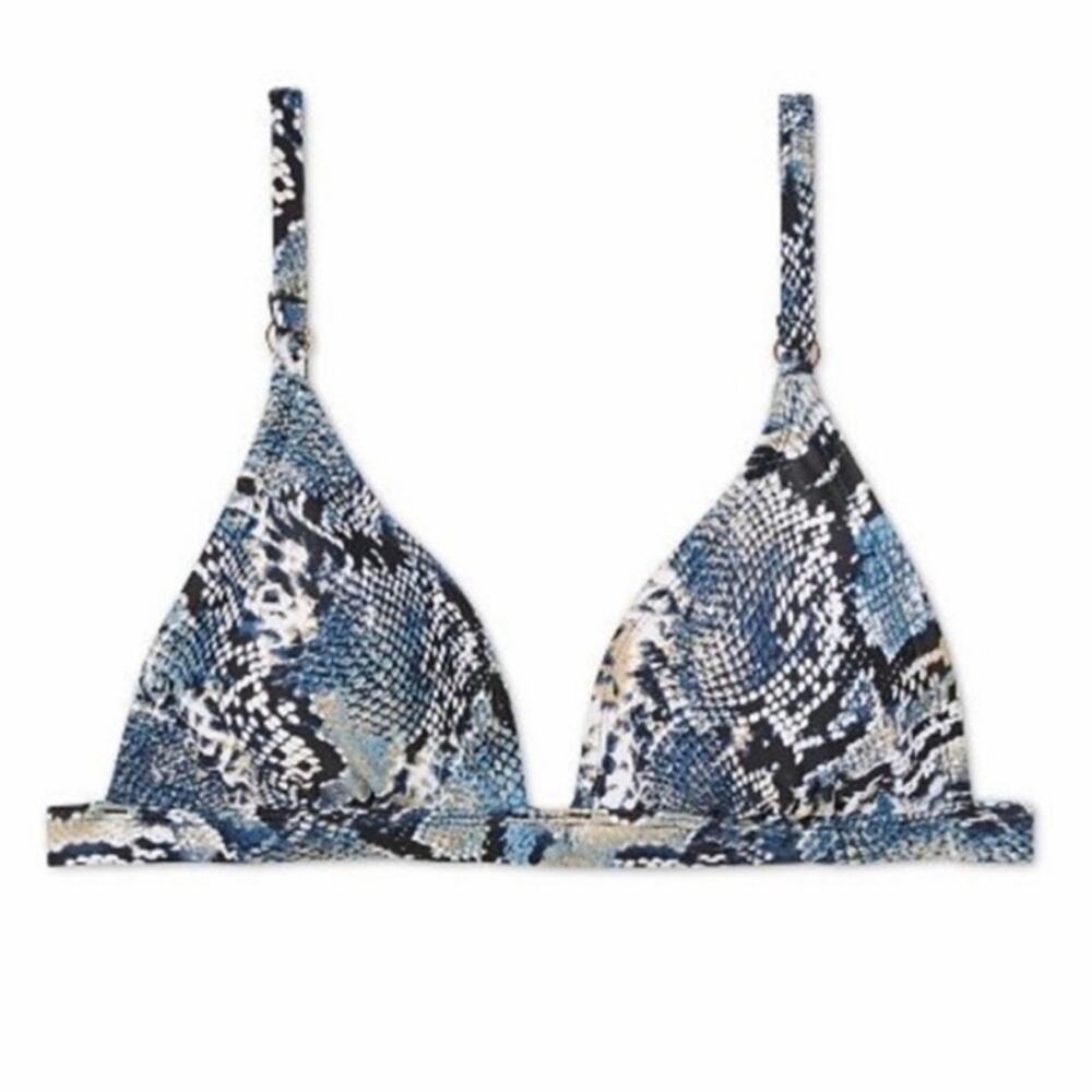 NEW TARGET Shade & Shore Blue Green Snake Skin Triangle Bralette Bikini Top XL - Picture 11 of 14